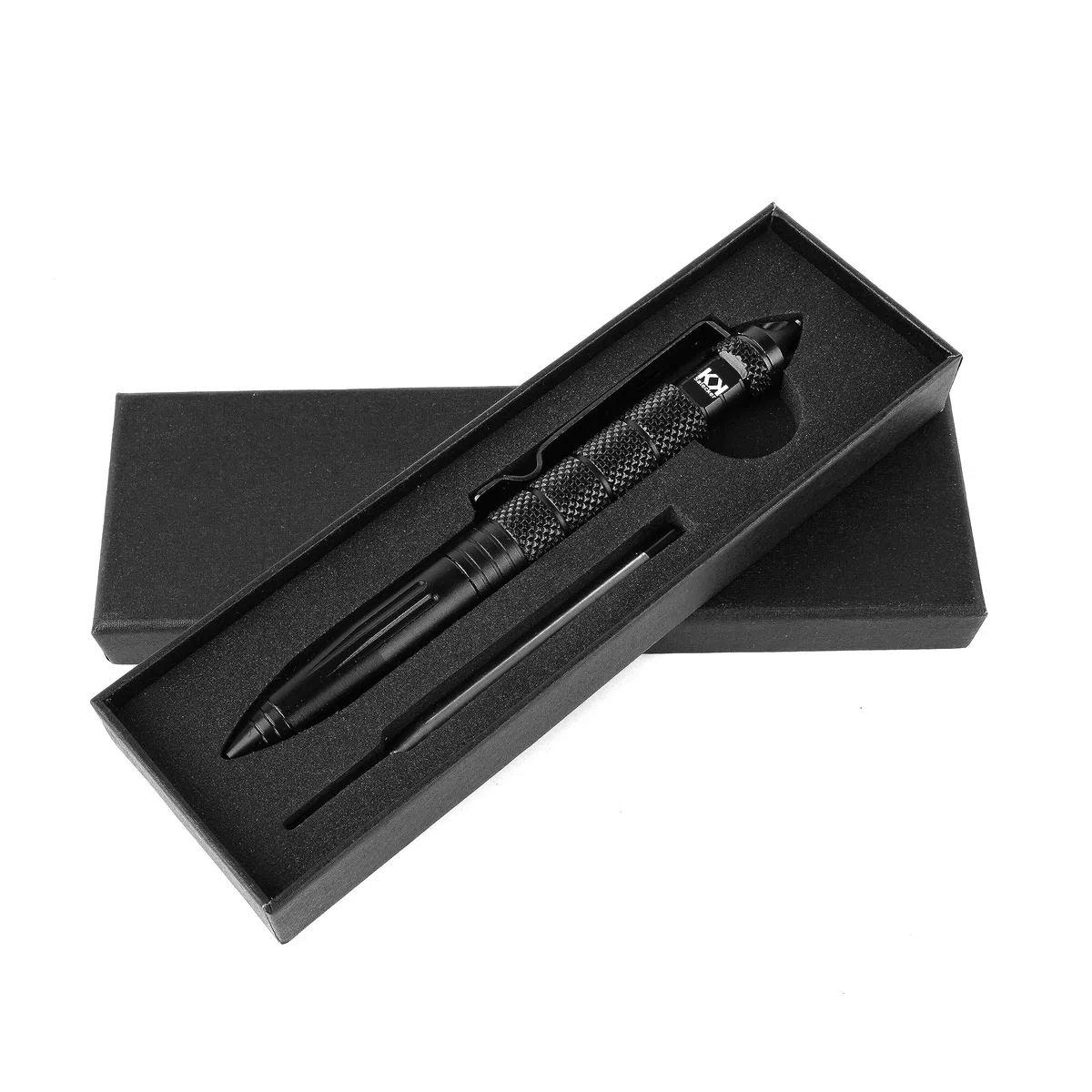 Tactical Pen - Taktischer Kugelschreiber - mit Glasbrecher und Selbstverteidigungs-Tool Kubotan - Multifunktional - EDC - Schwarz