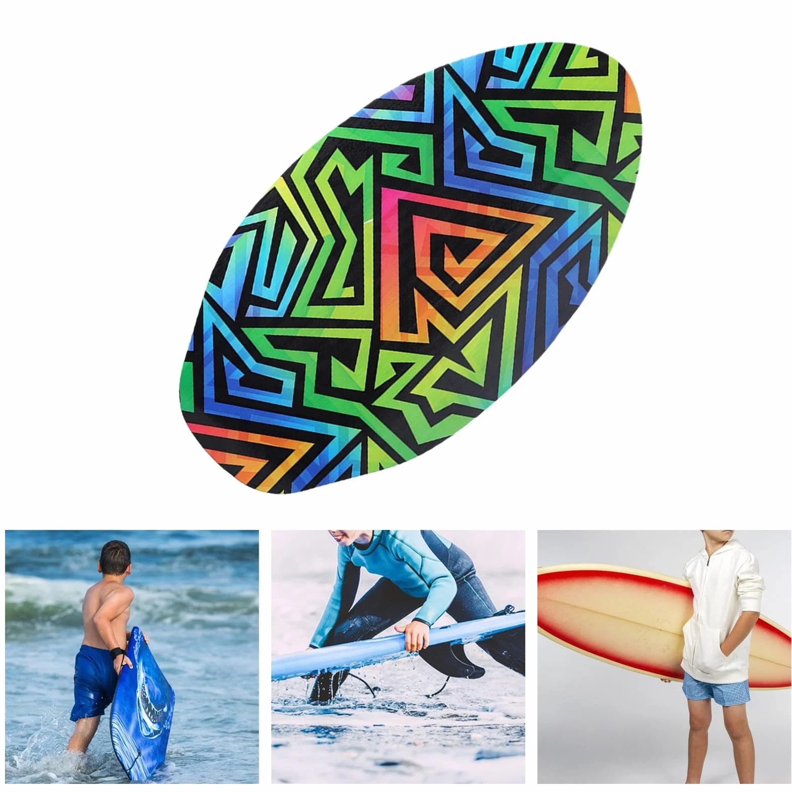 Skimboard für Kinder, kleines Surfbrett für Jungen und Mädchen, leichtes Spielwasser-Sandbrett, praktisches Skimboard aus Holz, Surfbrett