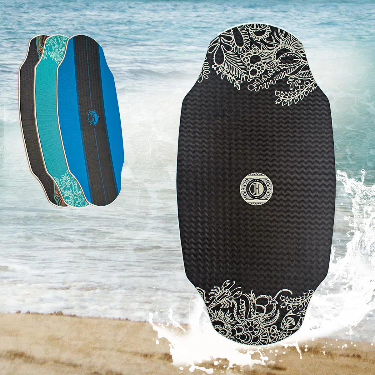 JUCKER HAWAII Skimboard – Profi Skimboard mit HPL-Beschichtung, Anti-Rutsch Oberfläche, Ultra schnell, extrem robust und langlebig, bis 115 kg belastbar – für Einsteiger bis Profi