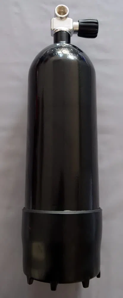 Tauchflasche 5 Liter 200bar komplett mit Ventil und Standfuss schwarz