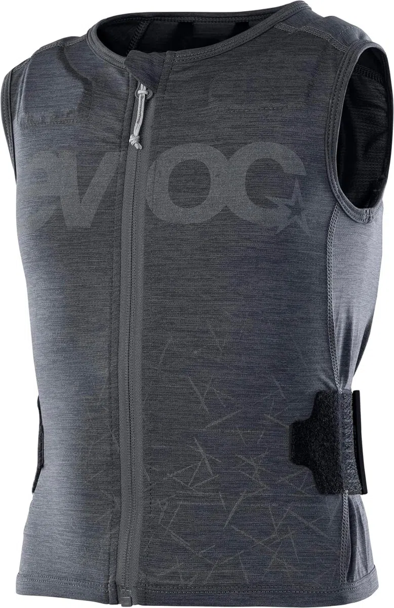EVOC PROTECTOR VEST KIDS, Protektorenweste (LITESHIELD FLEX Rückenprotektor, S.LEISURE-Stretchmaterial, AIRO FLEX Straps, maschinenwaschbar), Carbongrau
