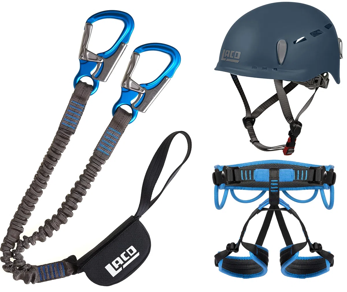 LACD Klettersteigset Pro EVO 3.0 Klettergurt Start Größe S Helm Protector 2.0 midnight navy