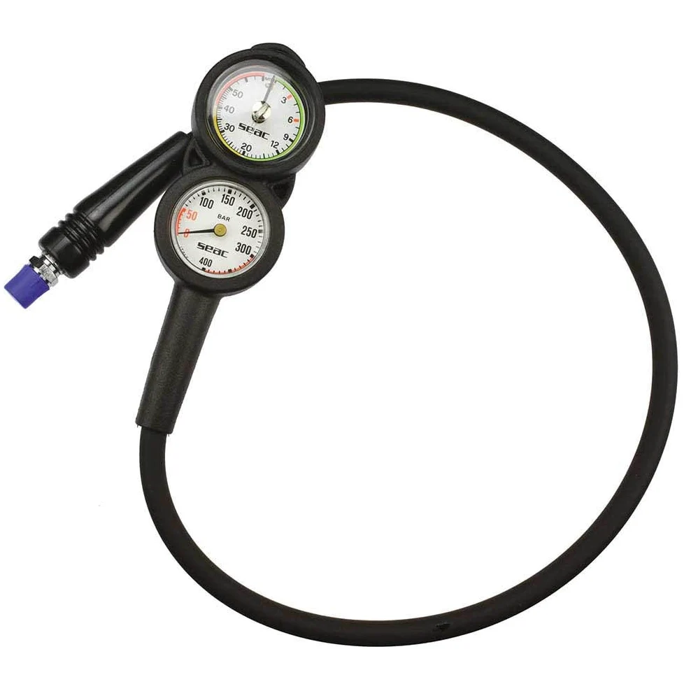SEAC Konsole 2 PSI + FT, Manometer und Tiefe unter Wasser, Skala 0-5000 psi und 0-200 ft.