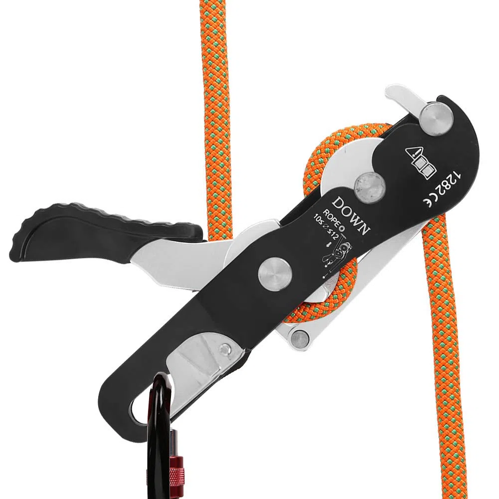 Ejoyous Abseilgerät Klettern, Climbing Descender 10-12 mm Rope Descender Selbstbremsen Stop Climbing Ro für Seildurchmesser 10-12mm bis 150kg