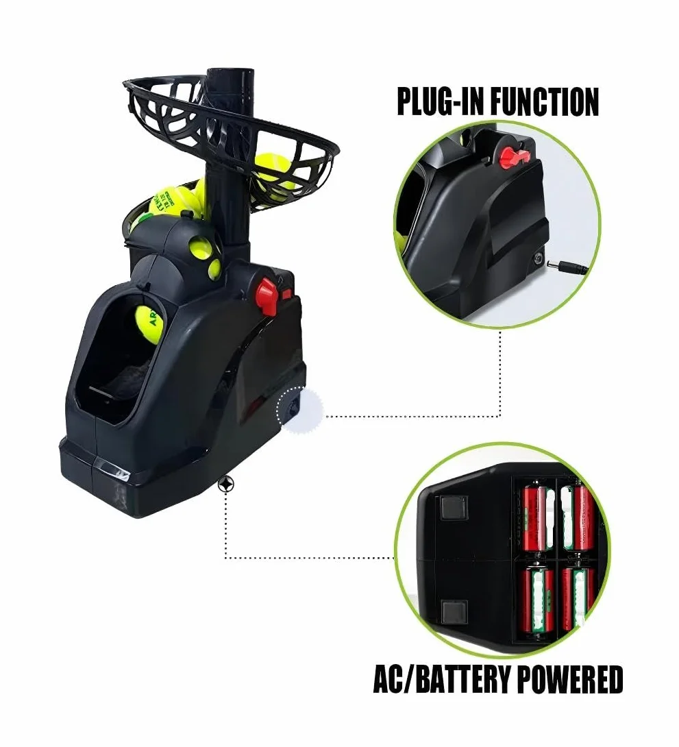 Tennis Maschine Mit Netz (12lb),Pickle bällewurfmaschinen Set für selbsttraining,Anfänger/Kinder/Trainer/Zuhause/Gericht, für alle Stufen/Alter,AC&Batterie&USB-Kabel