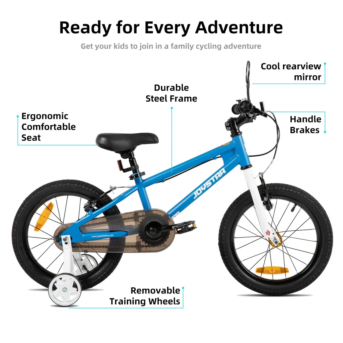 JOYSTAR Lomand 14/16/18/20 Zoll Kinderfahrrad mit Stützrädern, 14/16/18/20 Zoll Jungenfahrrad mit Zwei V-Bremsen für Kinder von 3 bis 11 Jahren