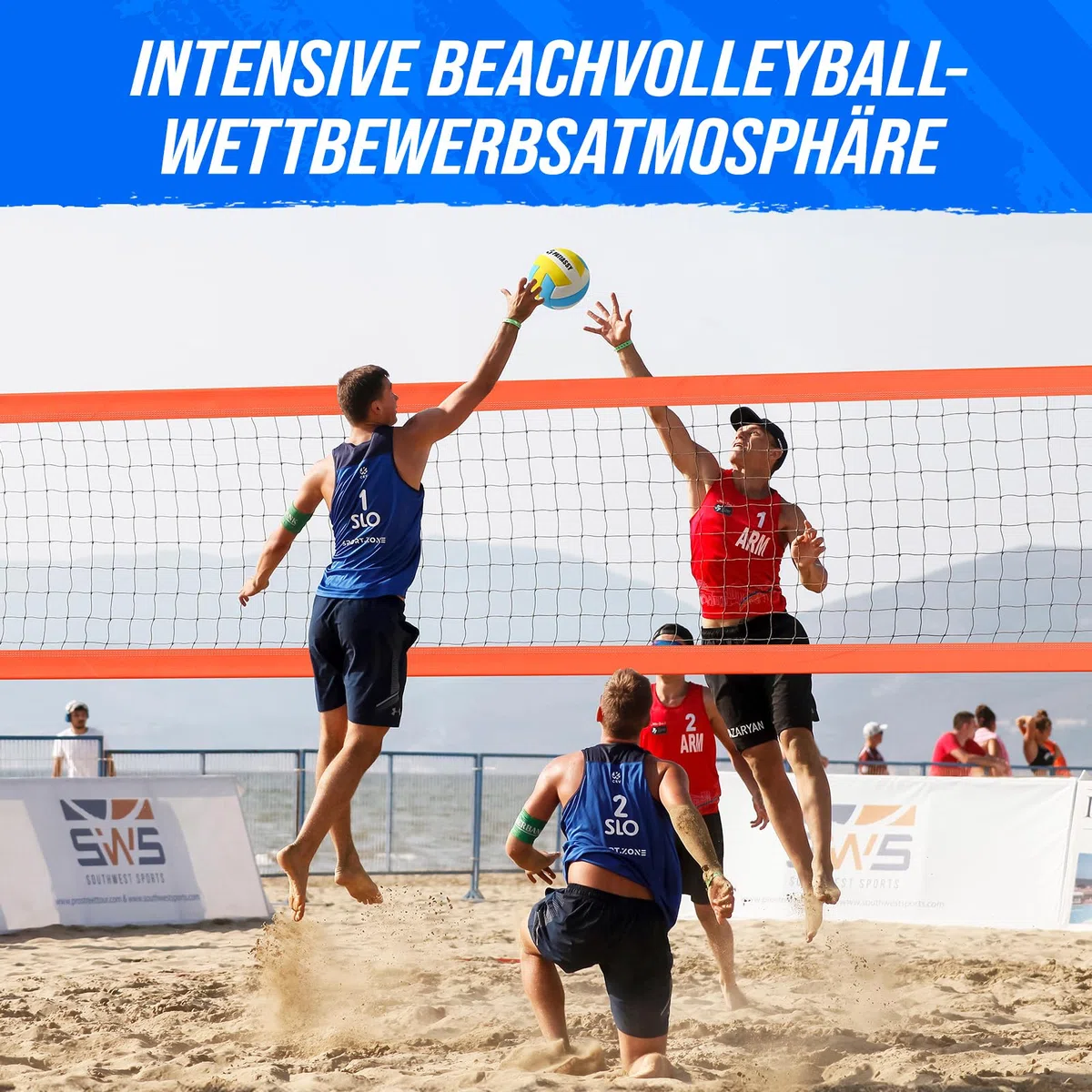 Professionelles Volleyballnetz für den Garten Höhenverstellbar Anti-Rost Beschichtung PU Volleyball 9,75m*1m