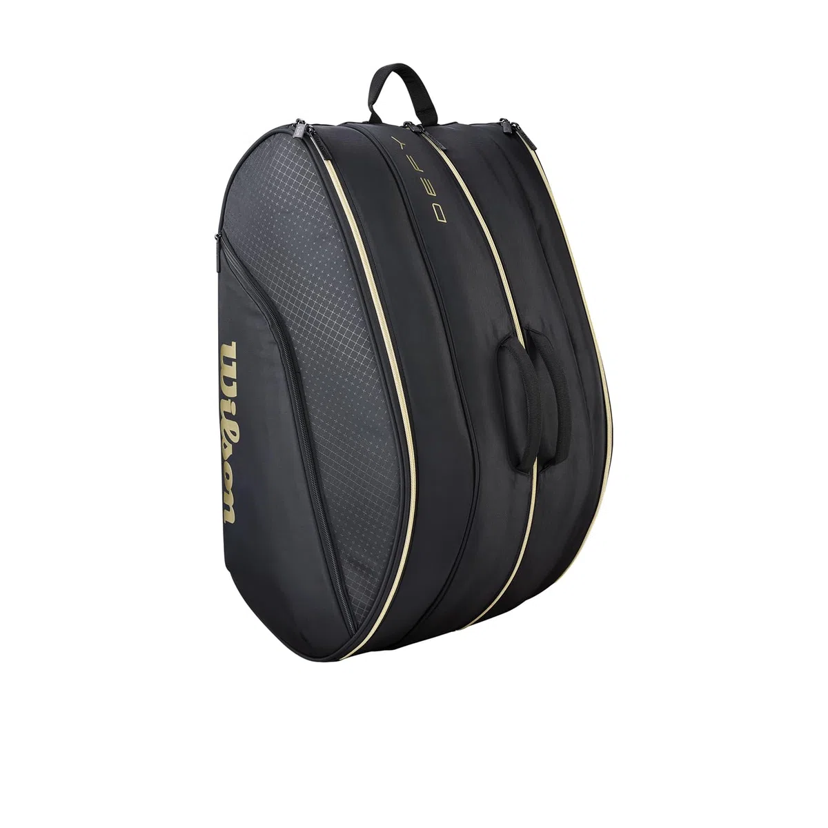 Wilson Defy V1 Padel-Tasche, Mit Thermoguard-Schutz für sechs Padel-Schläger, Kombiniert Komfort, Praktikabilität & Vielseitigkeit, Farbe: Schwarz/Gold