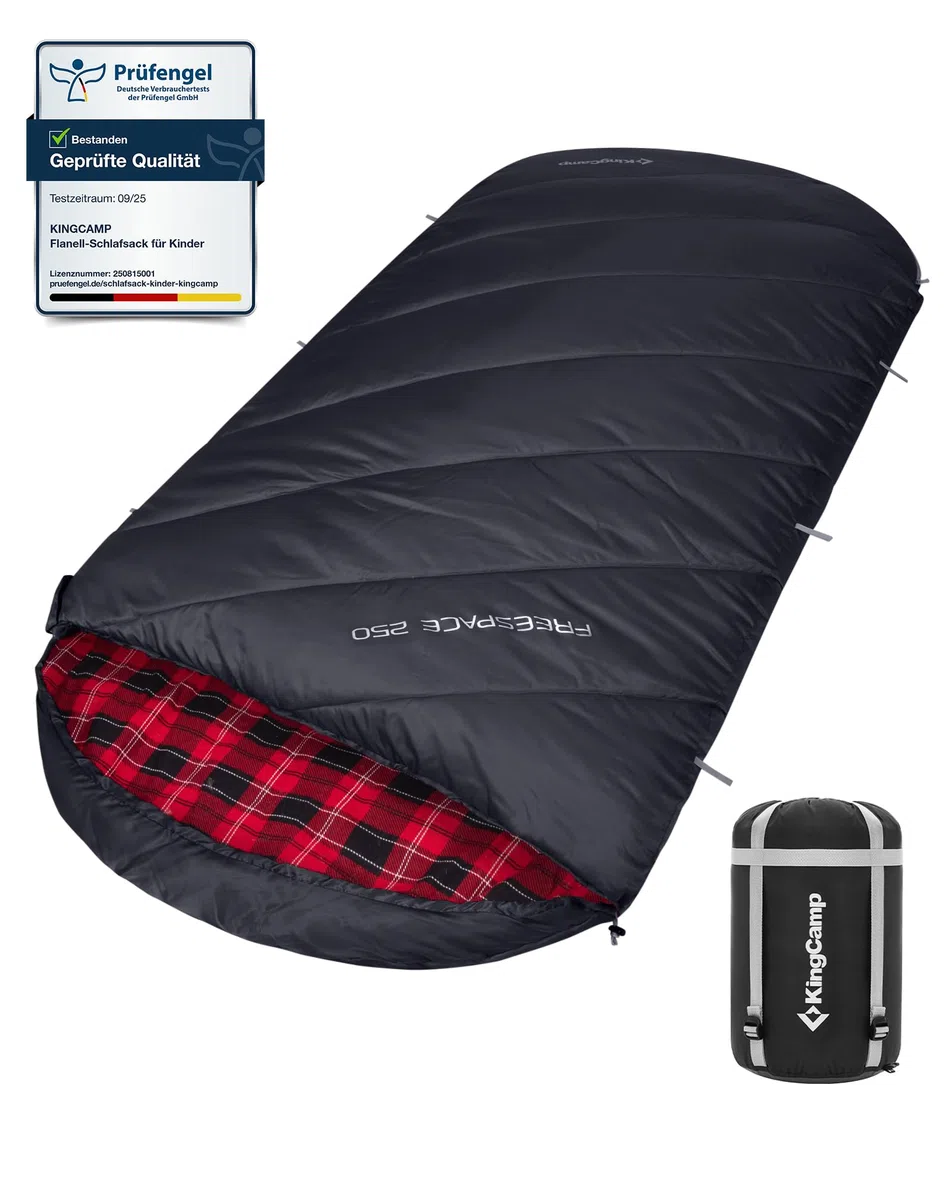 KingCamp Schlafsack XXL Baumwolle Flanell für Erwachsene, Übergröße Warm Deckenschlafsack Winter für Camping Reisen und Aktivitäten Outdoor im 4-Jahreszeiten, 220x100cm