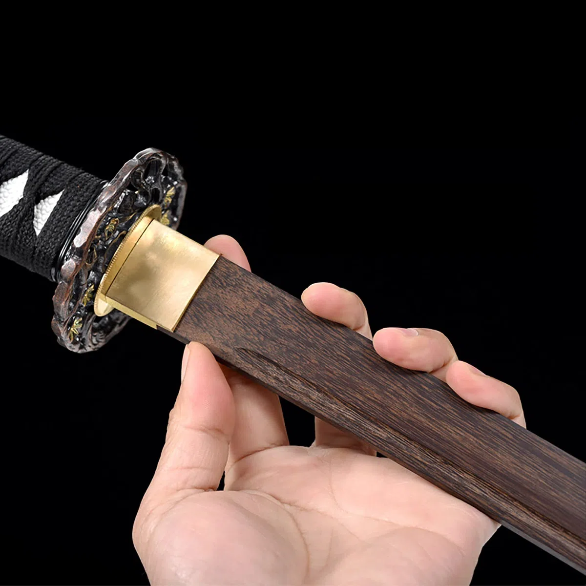 Natürliches Palisander-Katana, handgefertigtes Holz-Samurai-Schwert mit Scheide, 103 cm Bokken für Display, Cosplay-Kollektion und Kendo-Training-I