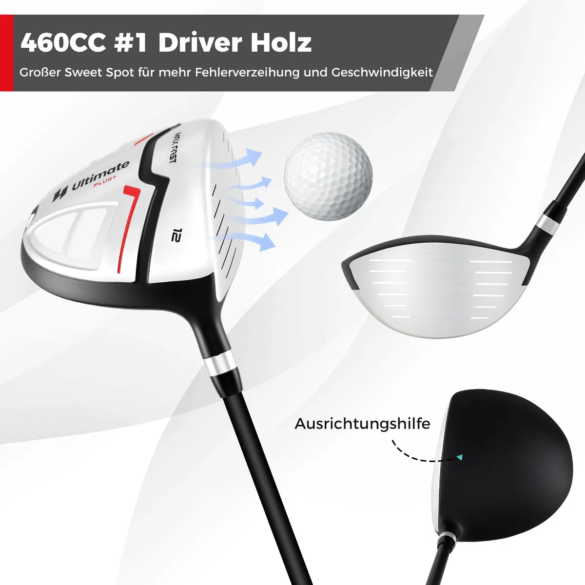 GYMAX komplettes Golfschläger Set für Damen, 13-teiliges Golf Set mit Standtasche & Regenschutz, Golfset mit 460CC & 1 Driver & 3 Fairway & Hybrid & 5/6/7/8/9/P/S Eisen
