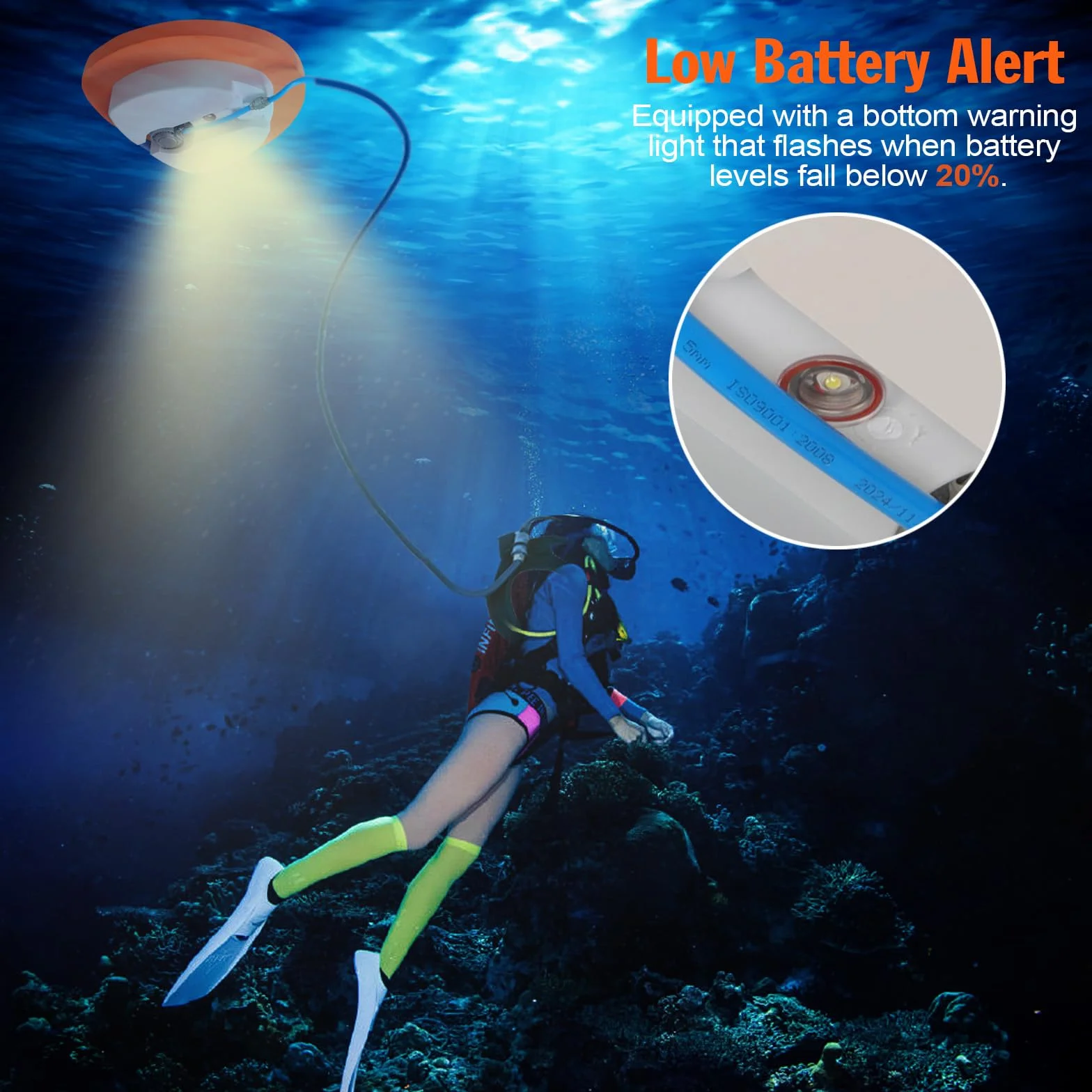 Scuba Dive System, Tauchen Ventilator Scuba Tank mit 10.1 m Schlauch, Wiederaufladbarer Luftkompressor Unterwasseratmungsgerät, Tankless Dive System zum Tauchen, Angeln, Bootsreinigung
