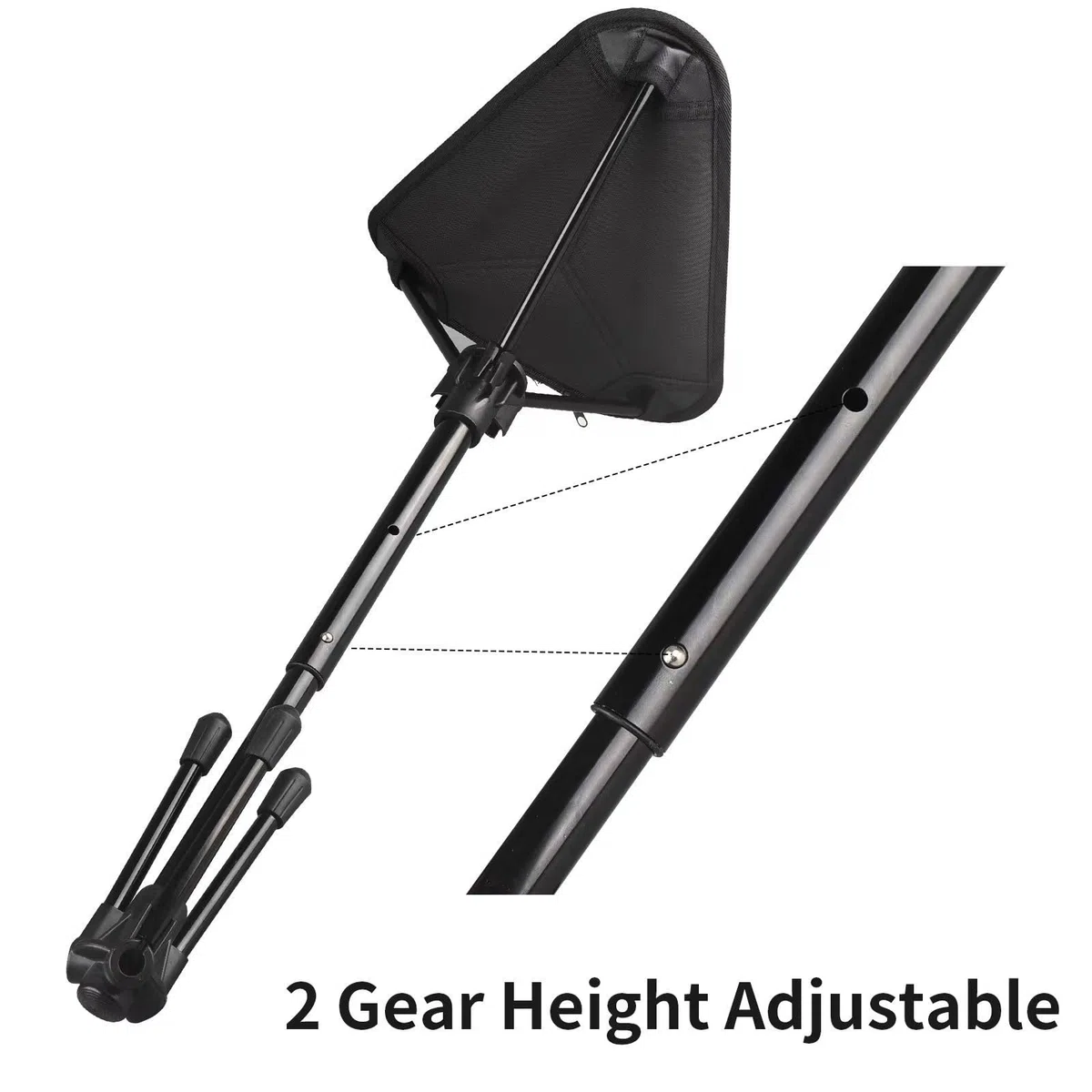 Vnook Outdoor-Teleskophocker, tragbarer Sitz, Angeln, Teleskopstuhl, Hocker, Leichter Klappstuhl, Camping und Angeln, zusammenklappbar, höhenverstellbar