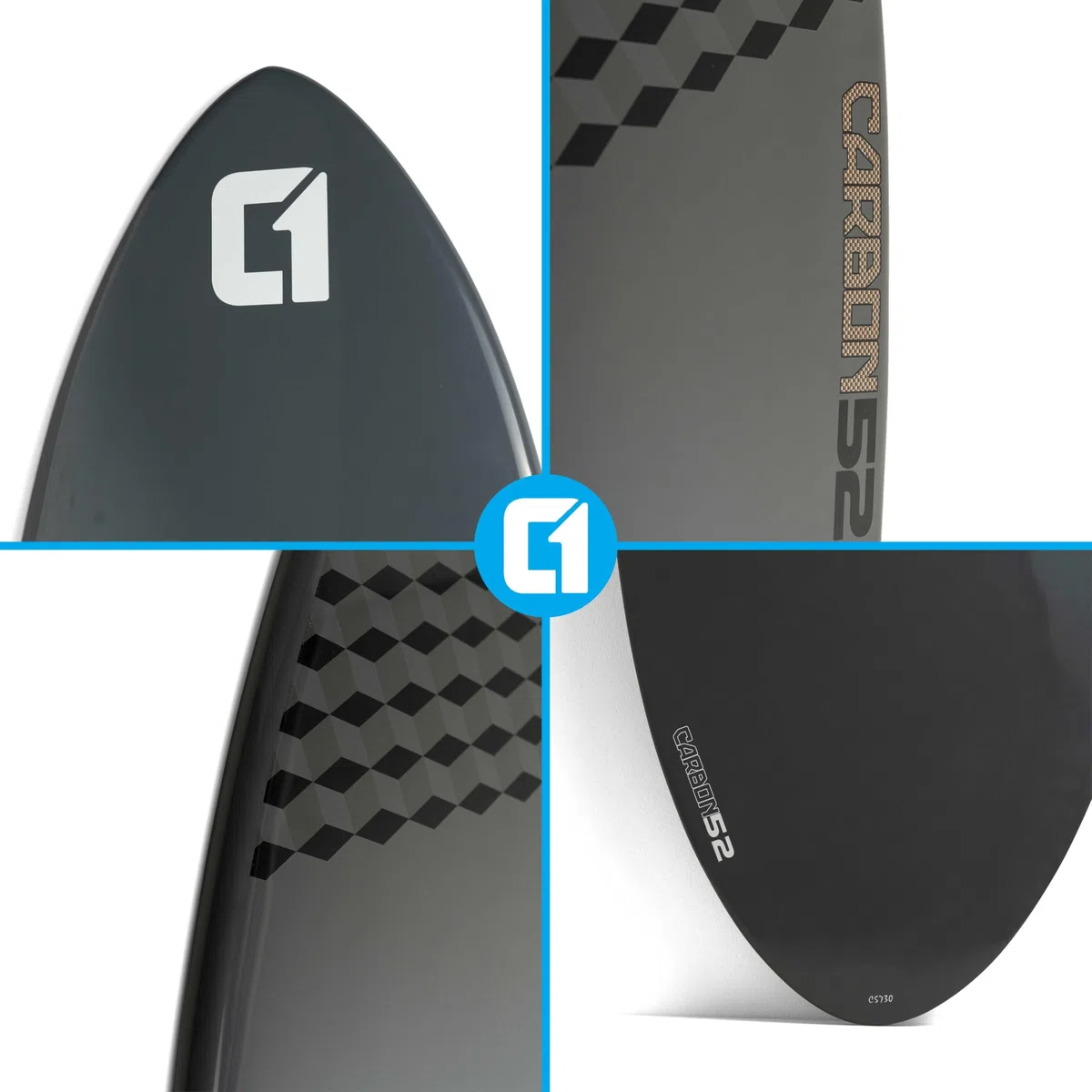 Skimboard – Kohlefaser-Epoxid-Skimboard 127 cm - 142,2 cm, Kobaltgrau