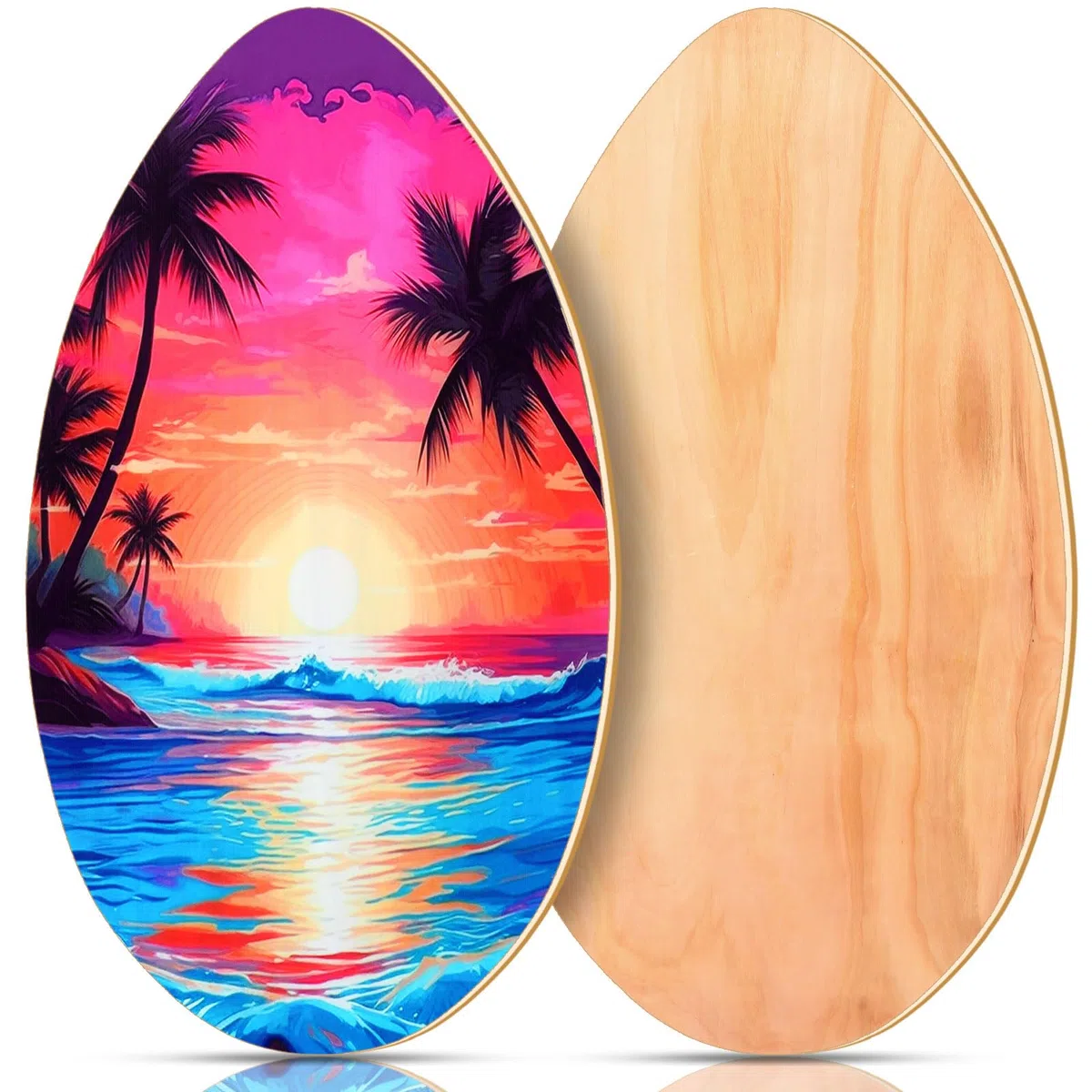 Soulchen Skimboard mit Hochglanz-Klarlack aus Holz, Skimboards für Anfänger, Kinder, Jugendliche, Erwachsene und alle Skimming-Skimboards
