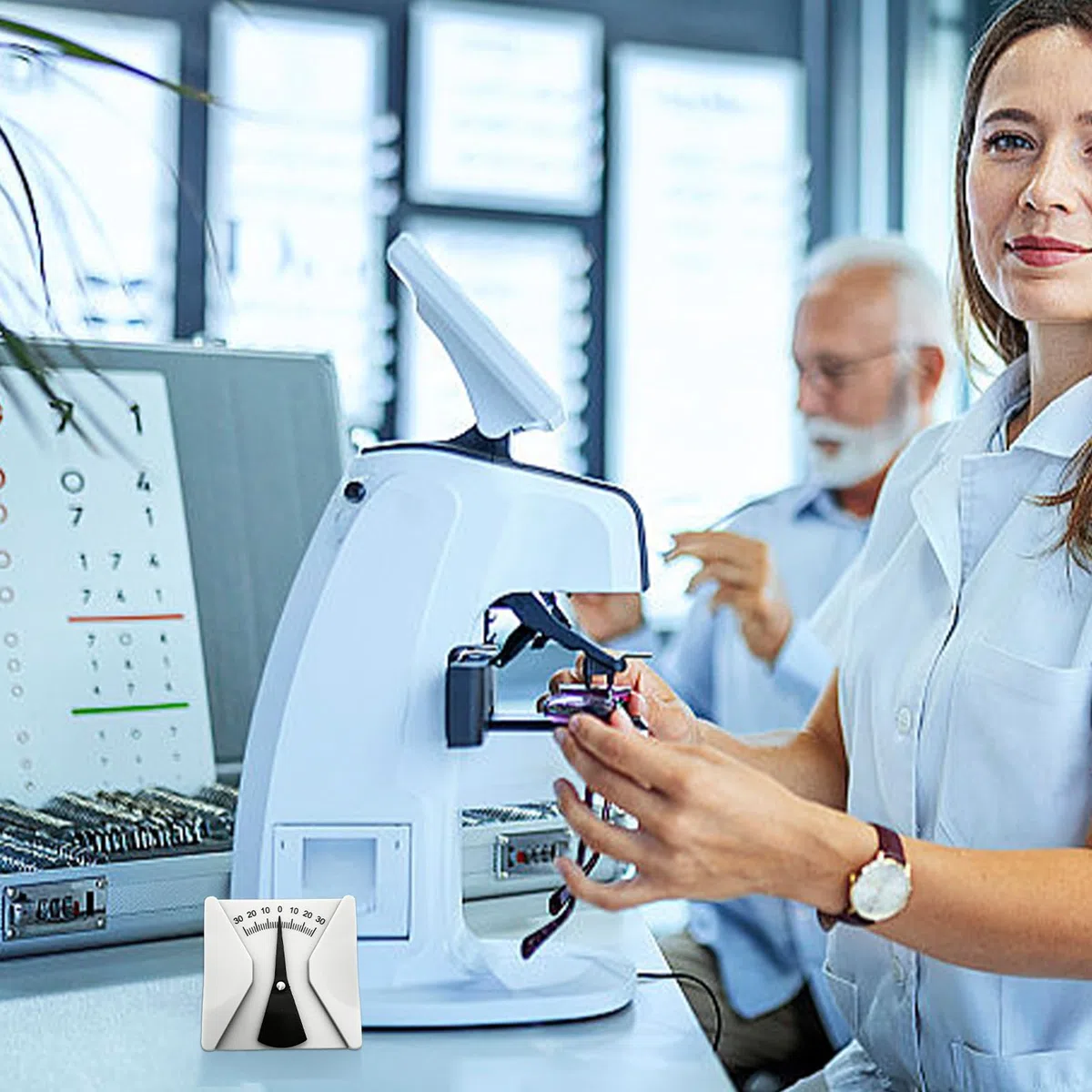 Brillen-Neigungsmesser-Lineal – Präzises Optisches Winkelmesswerkzeug Mit Handklemmkerbe | Brillenreparaturausrüstung Für Optiker, Optische Fabrik, Brillenwerkstatt