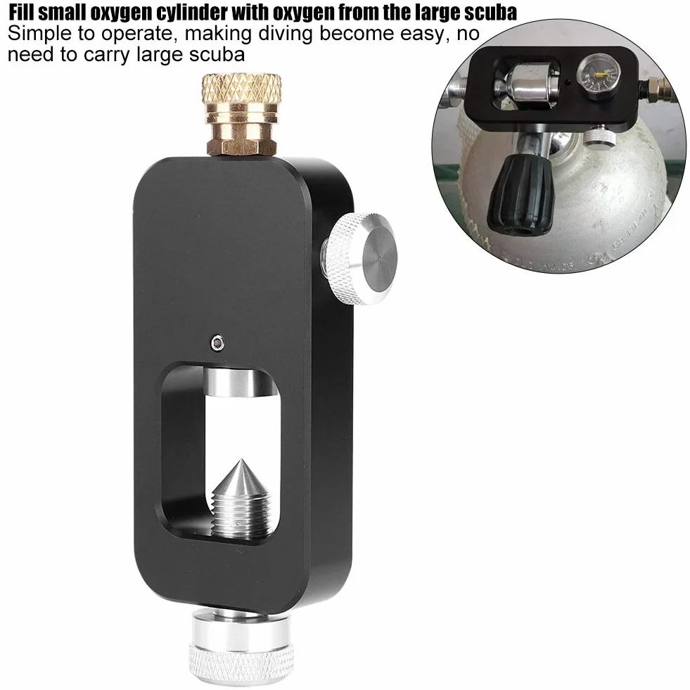 VGEBY Scuba Refill Adapter, Aluminiumlegierung, Durable Design for Scuba Cylinder Refill Station, Easy Oxygen Tank Filling Adapter, for Divers and Underwater Activities