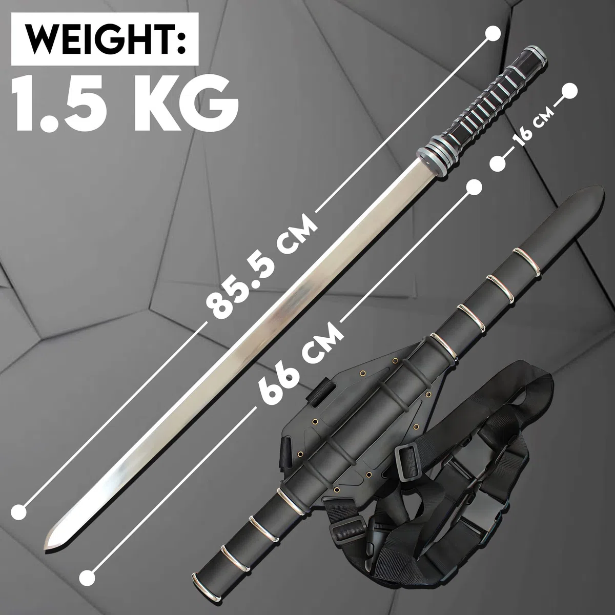Blade The Daywalker Schwert mit Scheide - Schwert echt, Blade Schwert Daywalker, Metall Schwert mit Schwerthalter Rücken, Schwerter scharf echt, Vampirjäger