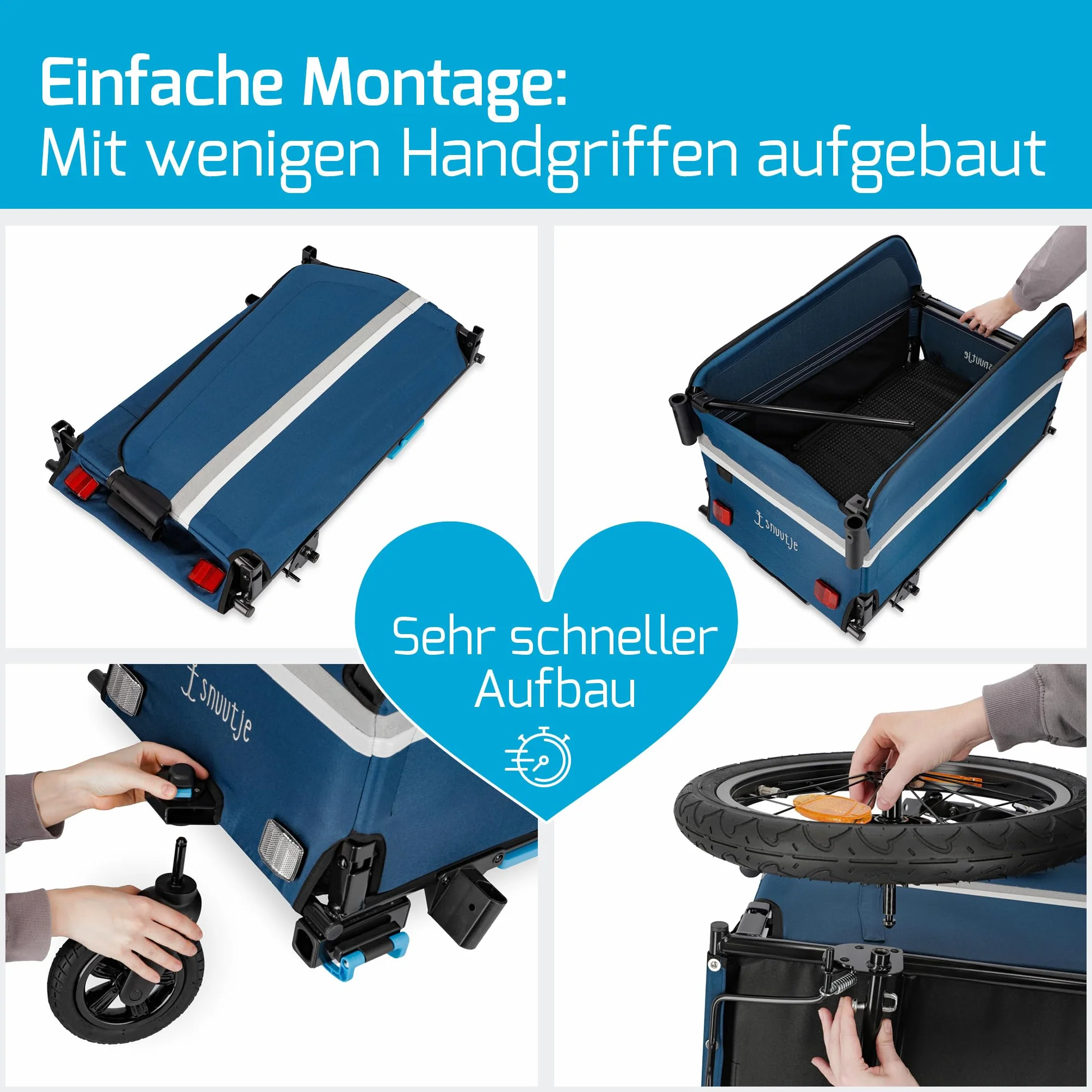 Fahrradanhänger | Lastenanhänger für Fahrrad & ebike | 40 kg Tragkraft 120 Liter | faltbar | mit Regenschutz | perfekt für Einkauf, Ausflug, Festival