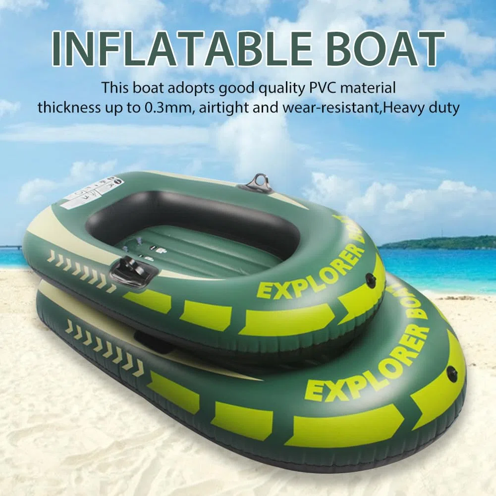 Inflatable Boat, 150x100cm Schlauchboote, 1 Personen Angelboot Aufblasbar Für Erwachsene, Kajak, Verdicktes Faltbares Tragbares Fischerboot Für Treibende Wassersportarten Im Freien, PVC