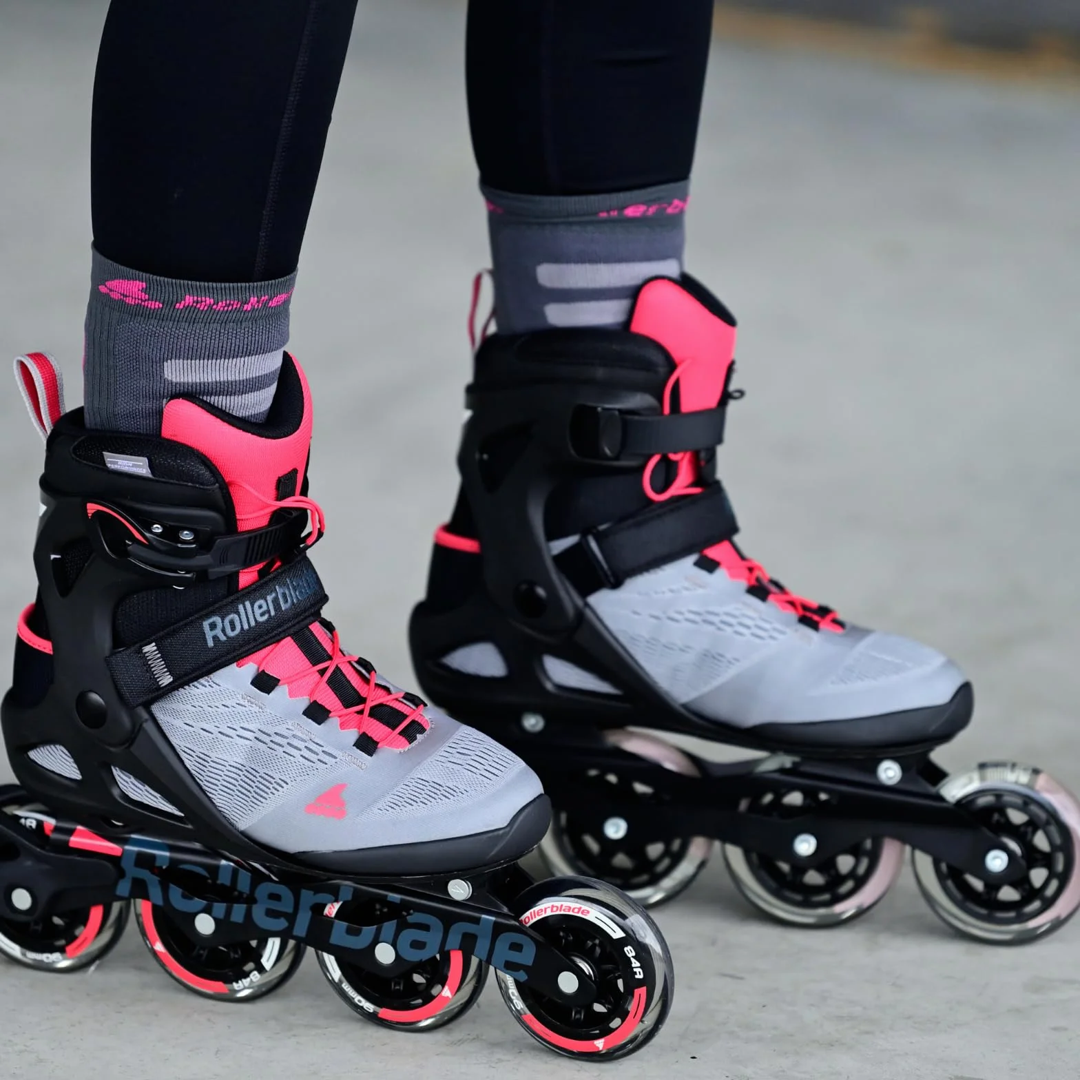 Rollerblade MACROBLADE 90 W, Inline-Skates für Damen, Fitness Inliner, Neutrum Grau/Paradies Rosa