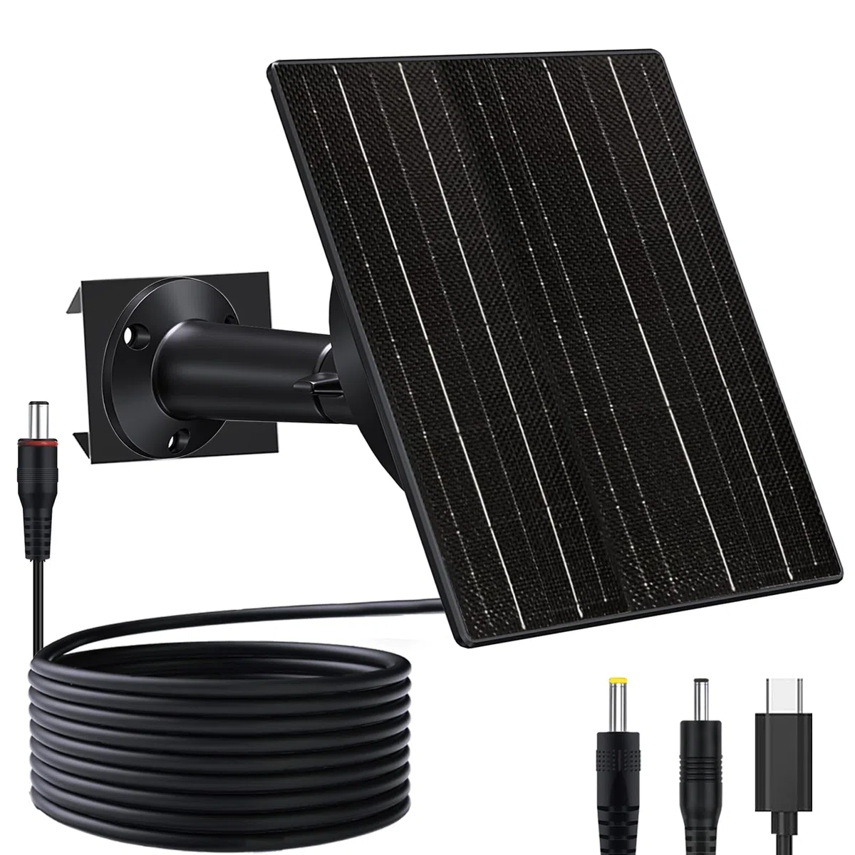 10W Solarpanel mit 10400mAh Akku, 5V/12V einstellbarer Ausgang, IP66 wasserdicht für Überwachungskameras