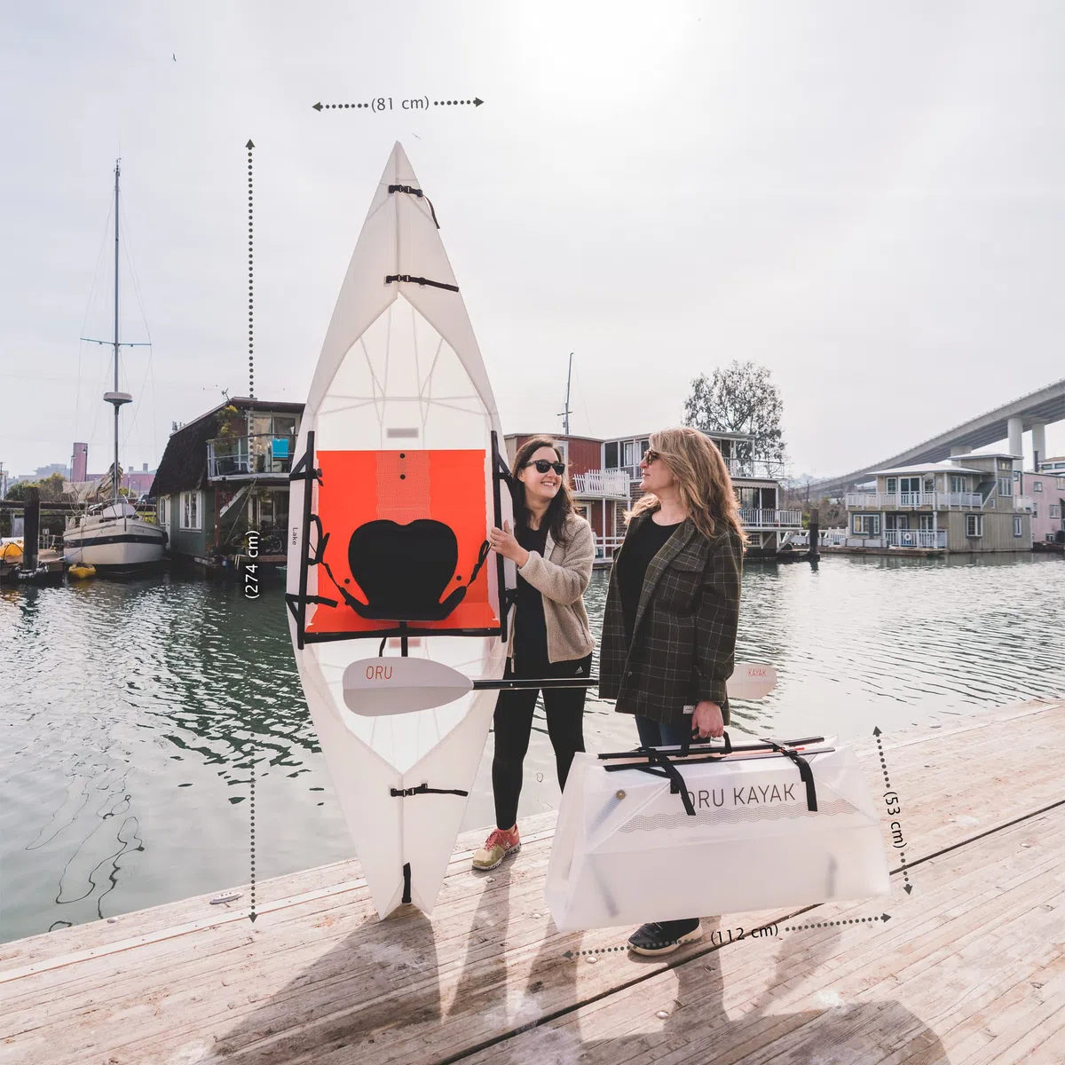 Oru Kayak Faltbares Kajak Lake | Stabil, faltbar, langlebig, leicht - Anfänger, Intermediär - Freizeitpaddeln auf Seen und Flüssen - Kapazität: 113 kg, Größe (aufgebaut): 274 x 81 cm, 7,7 kg