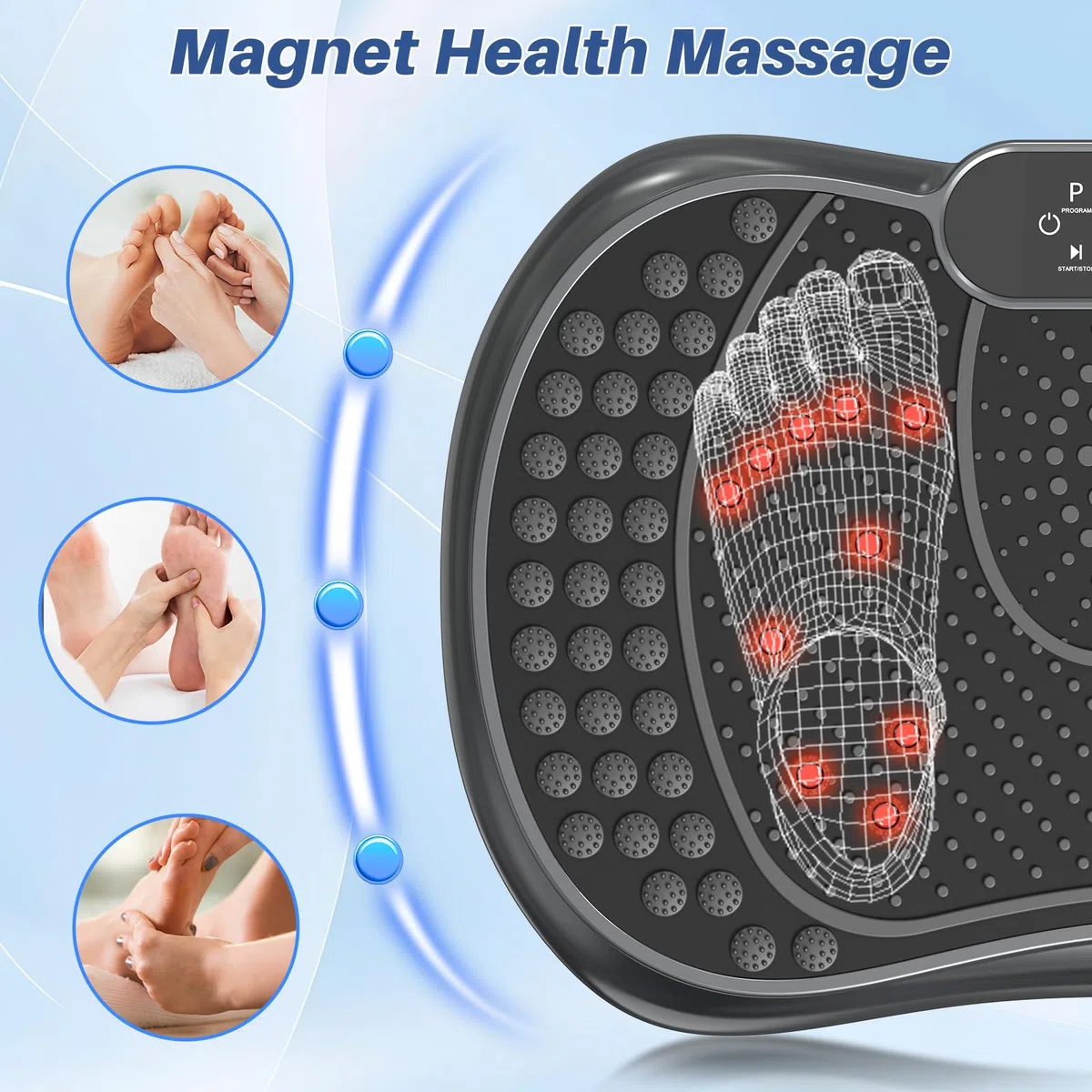 HomeFitnessCode Vibrationsplatte für Frauen Männer - Vibrationsgerät mit Mehreren Stufen + Vorprogramm Vibrationstrainer Zuhause für Abnahme Muskelaufbau Ganzkörpertraining