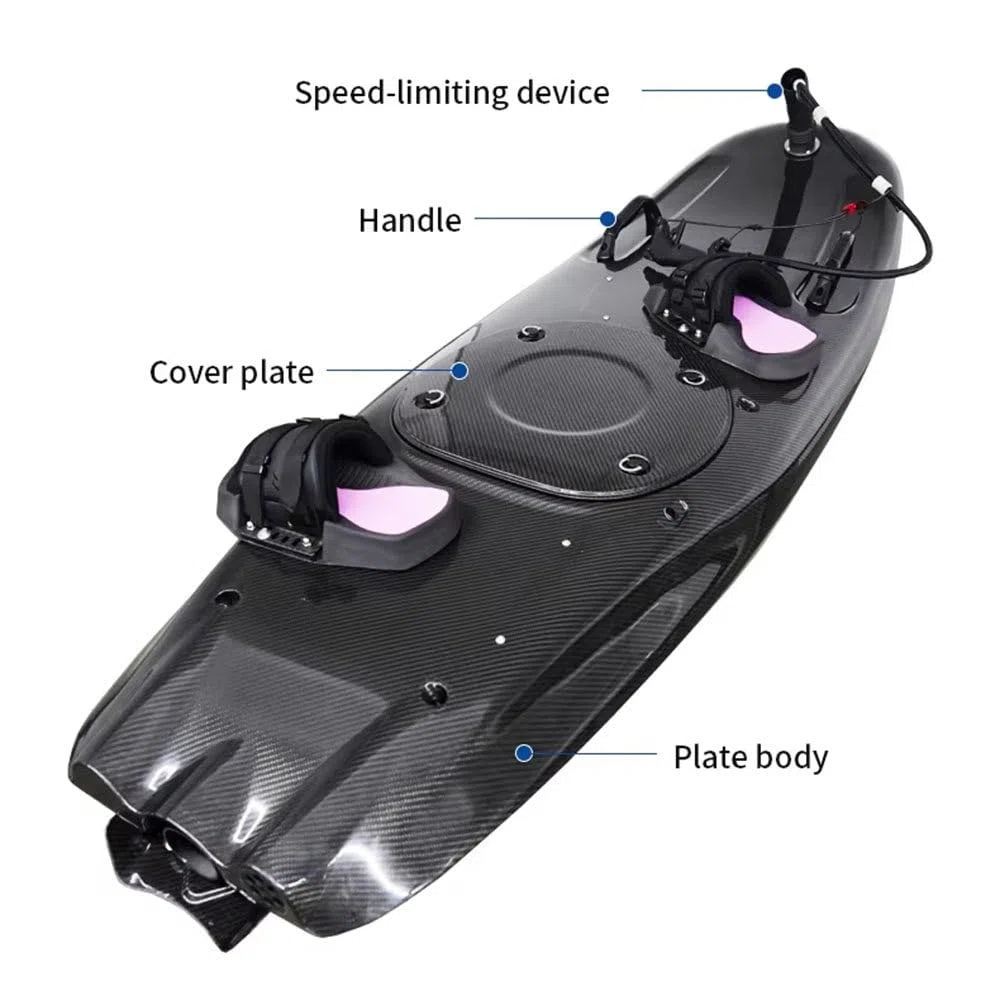 118-Cm³ Carbonfaser-Highspeed-Jet-Surfbrett, 12-Kw-Benzin-Surfbrett, 65 Km/H, Mit 5-L-Tank Und 3 Abnehmbaren Finnen, Tragfähigkeit 150 Kg, Für Wassersport