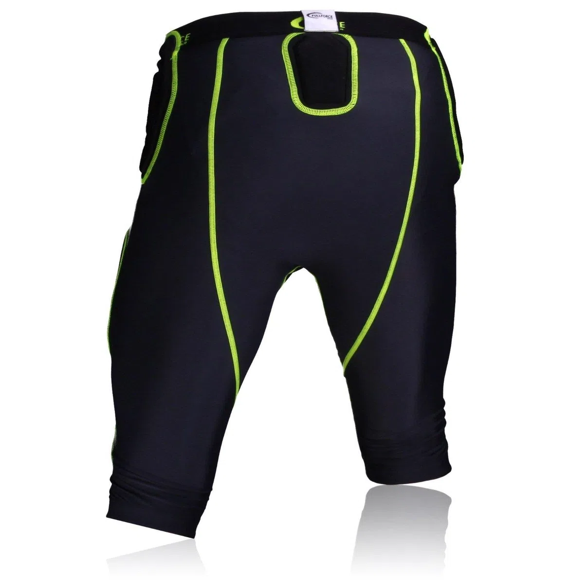 Full Force American Football Unterhose Shocc Lite 7 Pocket Pad, schwarz/neon grün, Gr. S-2XL