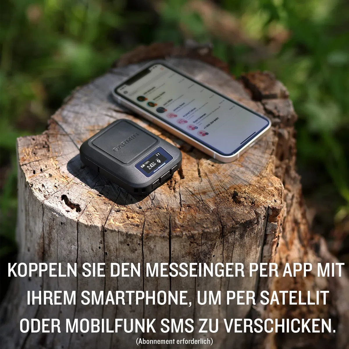 Garmin inReach Messenger – kompaktes GPS-Satelliten-Kommunikationsgerät mit 24/7 Notruf-Funktion, weltweitem Nachrichtenversand ohne Mobilfunkempfang (ABO erforderlich), bis 28 Tage Akkulaufzeit