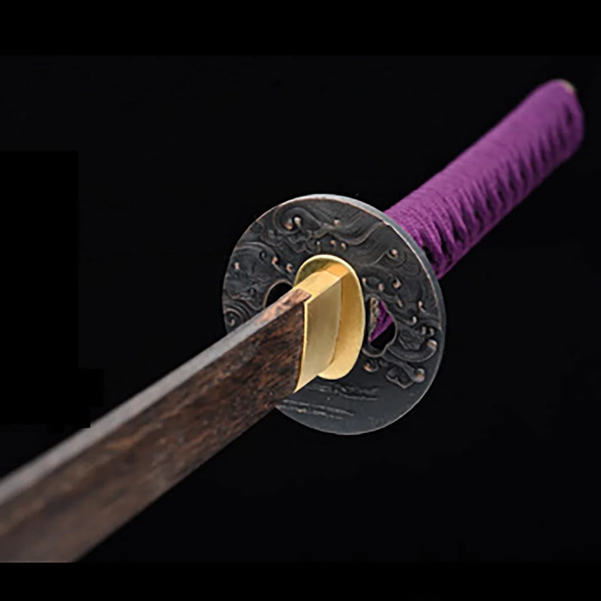 Natürliches Palisander-Katana, handgefertigtes Holz-Samurai-Schwert mit Scheide, 103 cm Bokken für Display, Cosplay-Kollektion und Kendo-Training-I