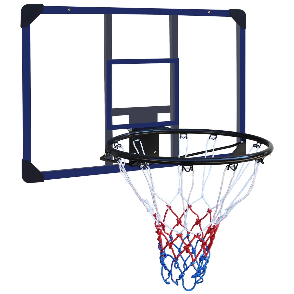 Basketballkorb zur Wandmontage 89 x 60 cm bruchsichere Rückseite faltbarer Reifen Allwetternetz