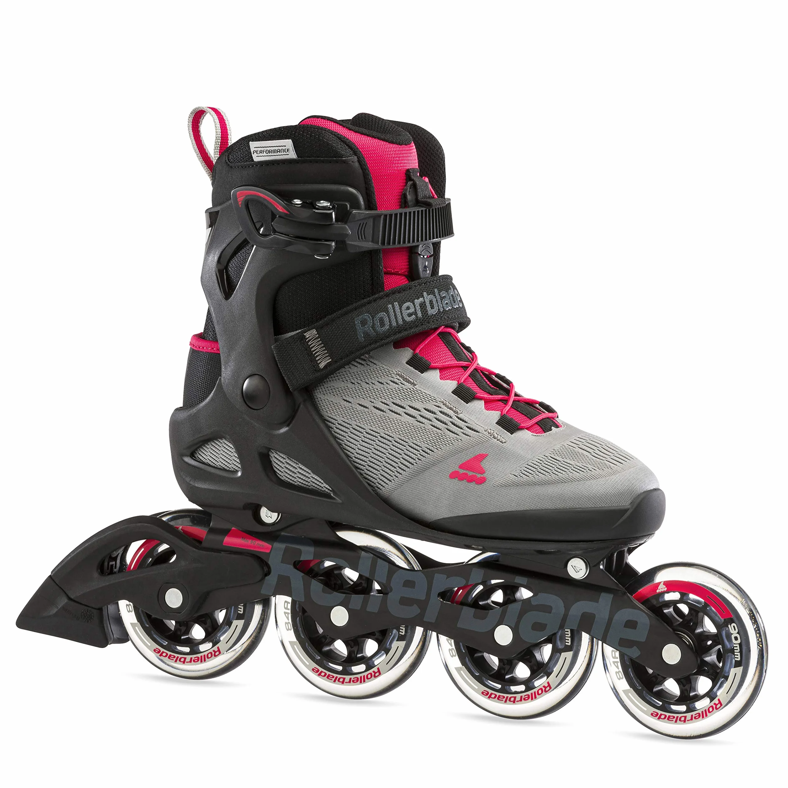 Rollerblade MACROBLADE 90 W, Inline-Skates für Damen, Fitness Inliner, Neutrum Grau/Paradies Rosa