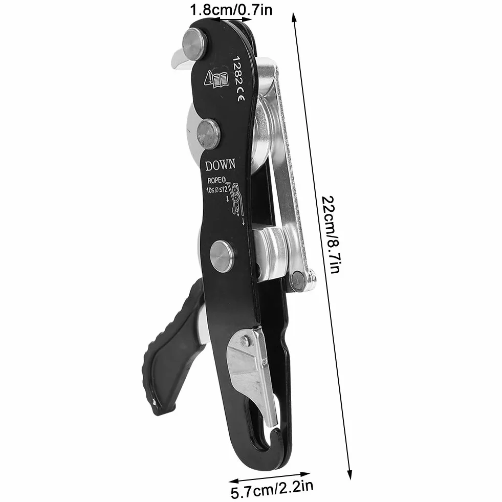 Ejoyous Abseilgerät Klettern, Climbing Descender 10-12 mm Rope Descender Selbstbremsen Stop Climbing Ro für Seildurchmesser 10-12mm bis 150kg