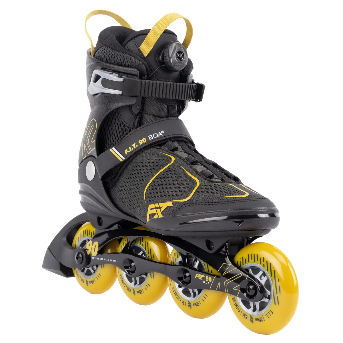 K2 F.I.T. 90 BOA Inline Skate 2025 Grey/Mustard