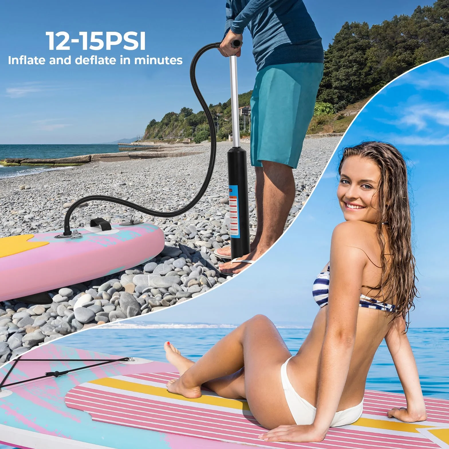 Stand Up Paddling Board 305cm Adults SUP Aufblasbares Stand Up Paddle mit Allem Zubehör, für Aller Fähigkeitsniveaus, 200kg Tragkraft für 2 Personen