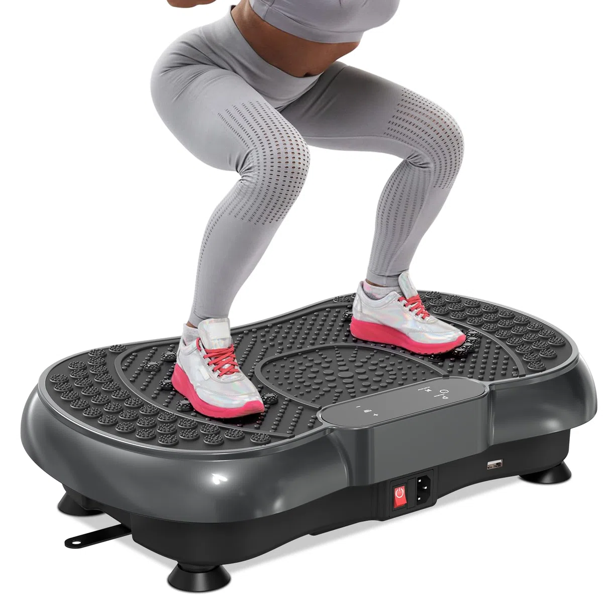 HomeFitnessCode Vibrationsplatte für Frauen Männer - Vibrationsgerät mit Mehreren Stufen + Vorprogramm Vibrationstrainer Zuhause für Abnahme Muskelaufbau Ganzkörpertraining