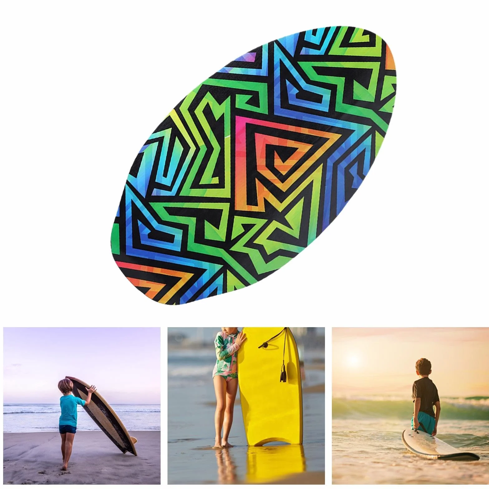 Skimboard für Kinder, kleines Surfbrett für Jungen und Mädchen, leichtes Spielwasser-Sandbrett, praktisches Skimboard aus Holz, Surfbrett