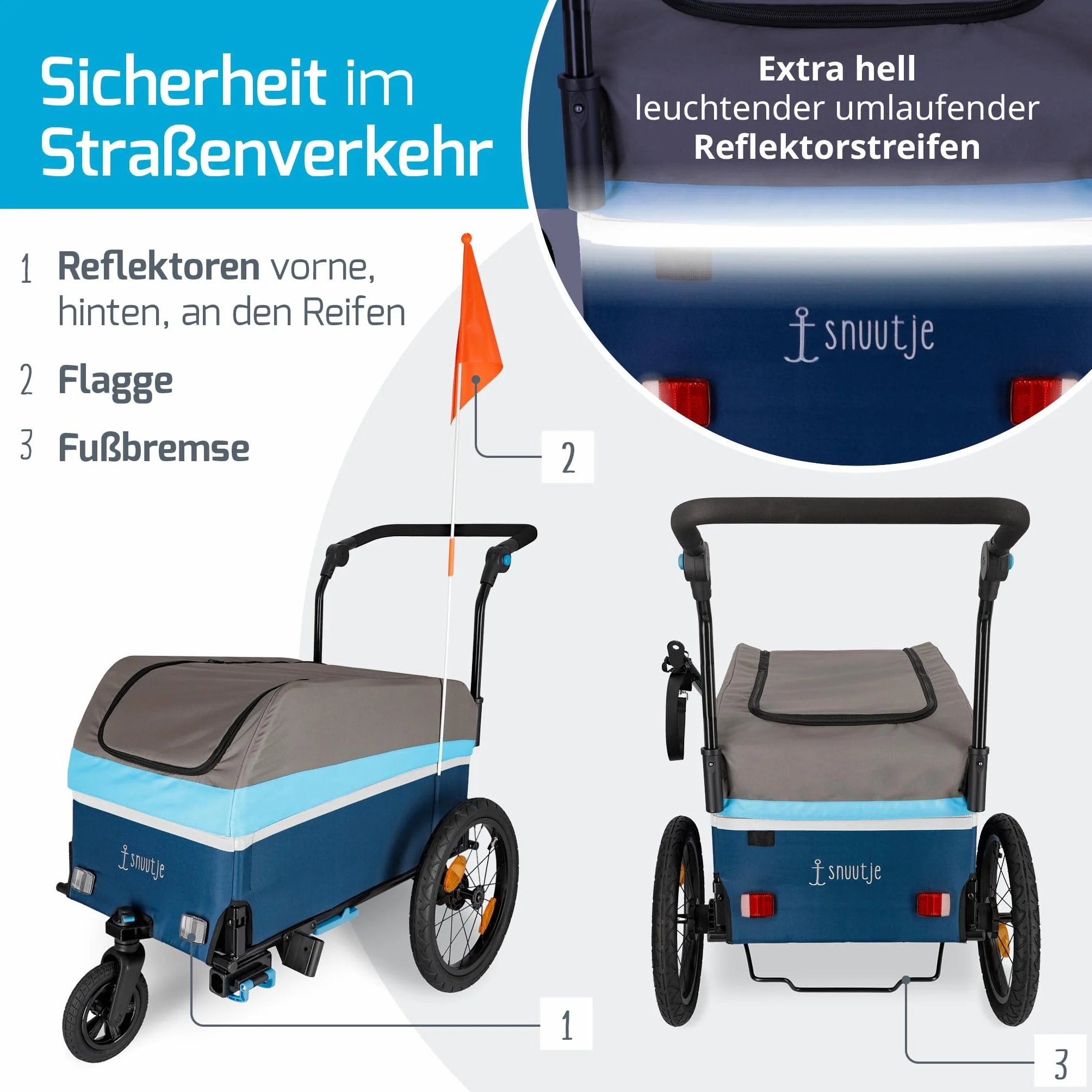 Fahrradanhänger | Lastenanhänger für Fahrrad & ebike | 40 kg Tragkraft 120 Liter | faltbar | mit Regenschutz | perfekt für Einkauf, Ausflug, Festival