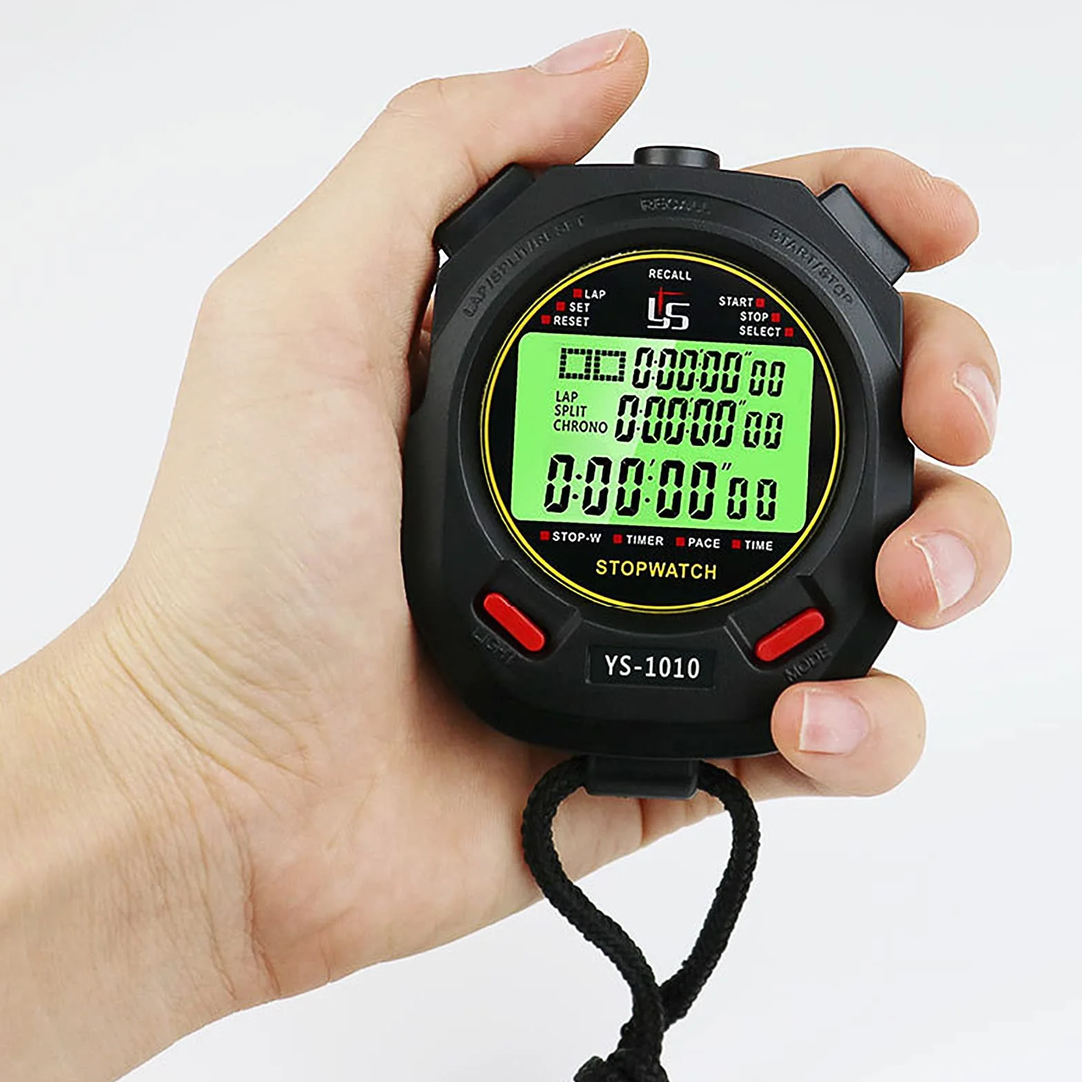 Stoppuhr Sport Digital 60 Speicher mit Leuchte Funktion und Stumm Funktion