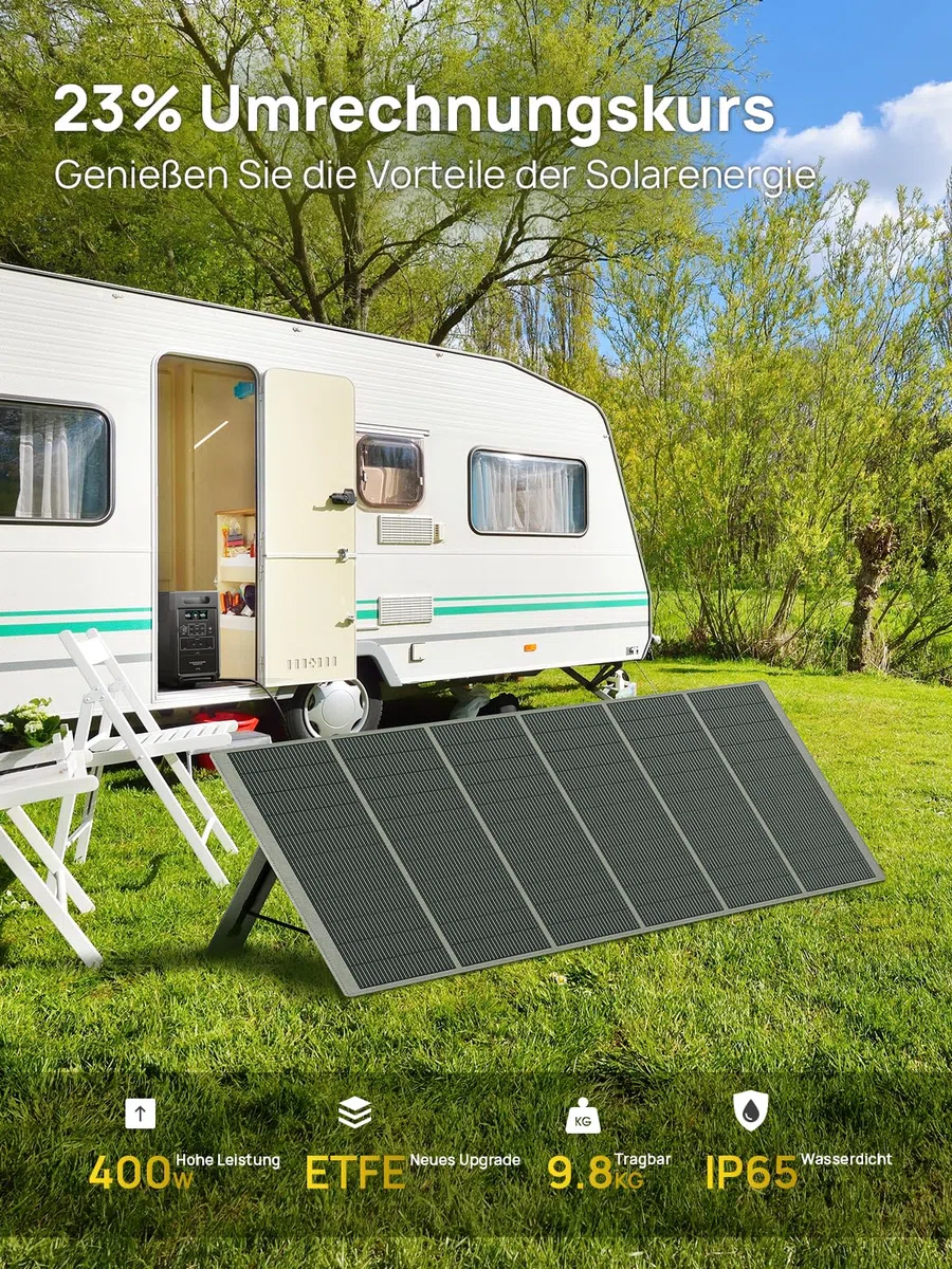AFERIY Faltbares Solarpanel 400W Solarmodul ETFE für Powerstation Outdoor Solargenerator Camping