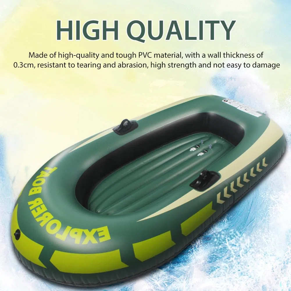 Inflatable Boat, 150x100cm Schlauchboote, 1 Personen Angelboot Aufblasbar Für Erwachsene, Kajak, Verdicktes Faltbares Tragbares Fischerboot Für Treibende Wassersportarten Im Freien, PVC